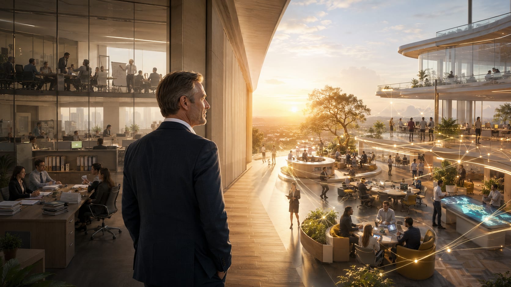 A CEO considers the transition from a conventional organization to a connected enterprise where people, work, knowledge, and intelligent systems operate together.