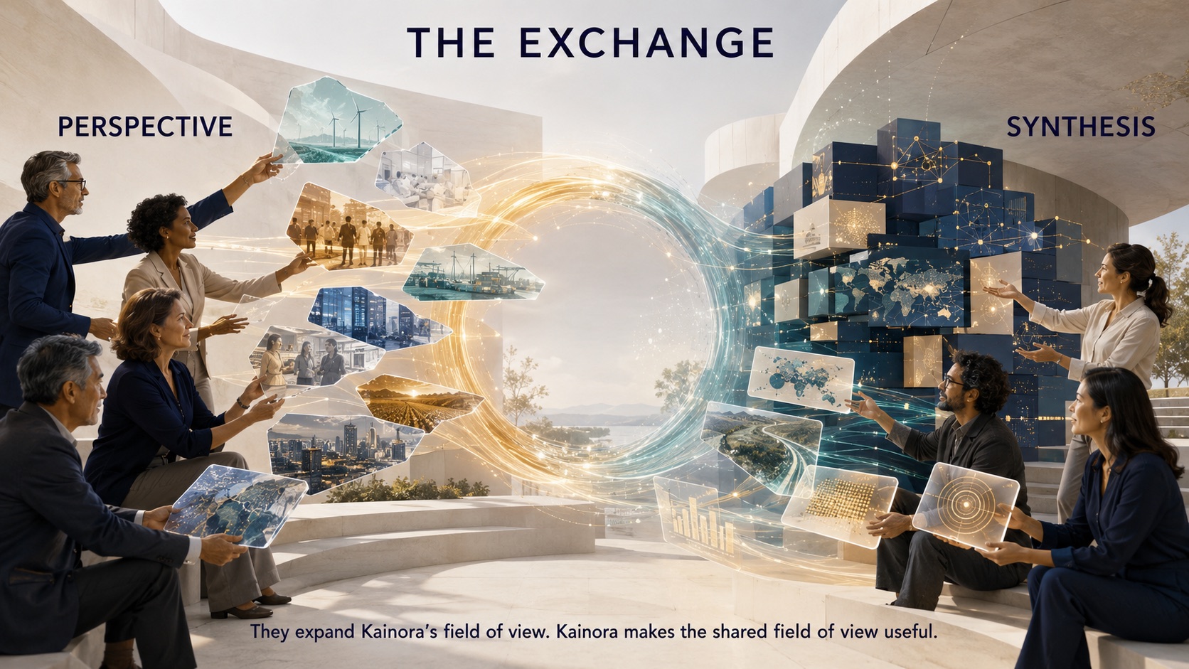 Executives contribute observations from multiple industries while Kainora connects them into a shared strategic perspective.