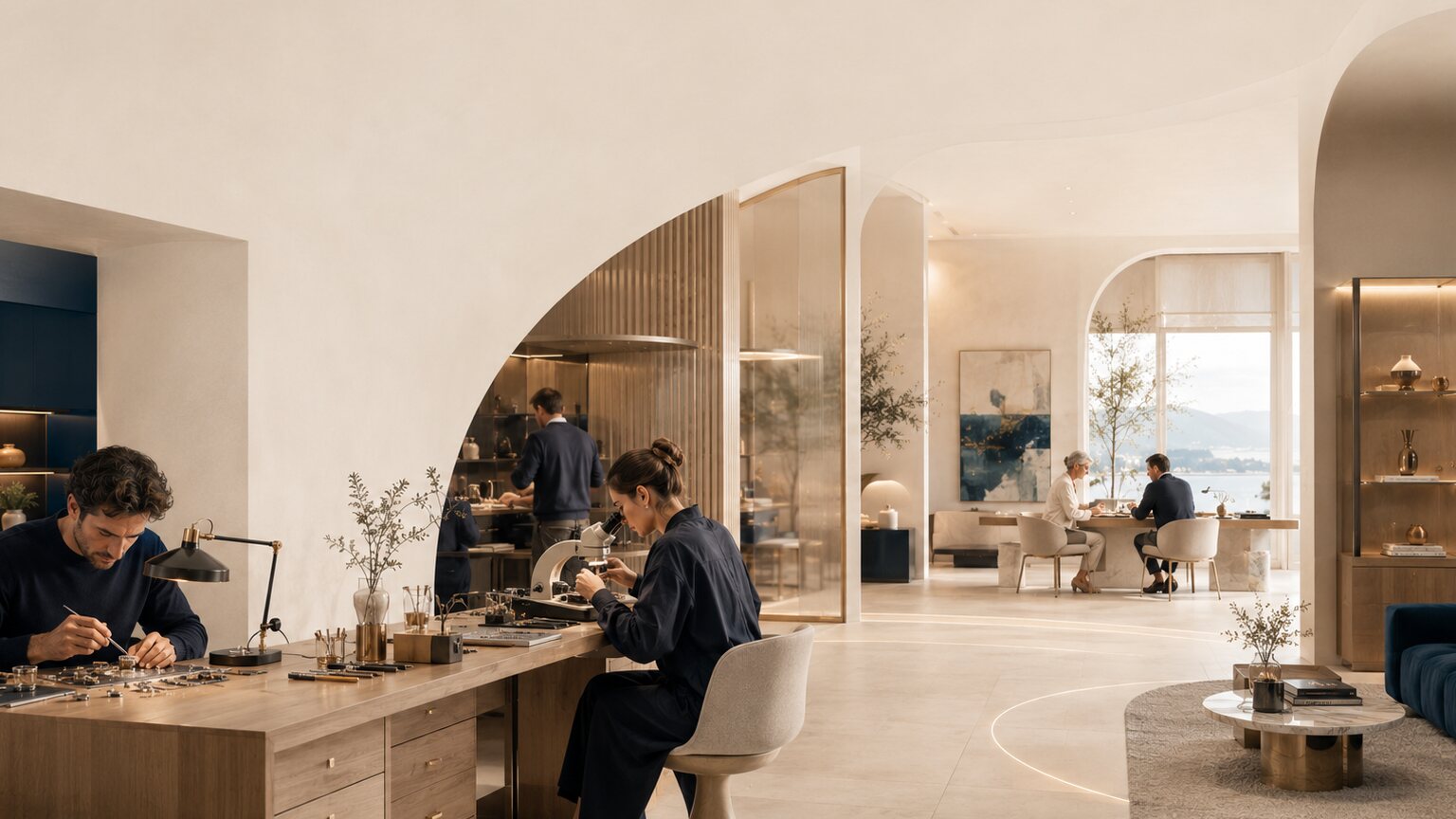 Specialists work inside an independent enterprise whose connected architecture expands capability while preserving the enterprise at its center.